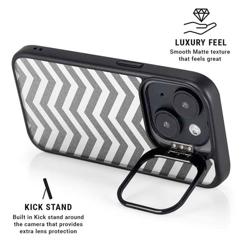 Silver Chevron iPhone 15 Kickstand Case